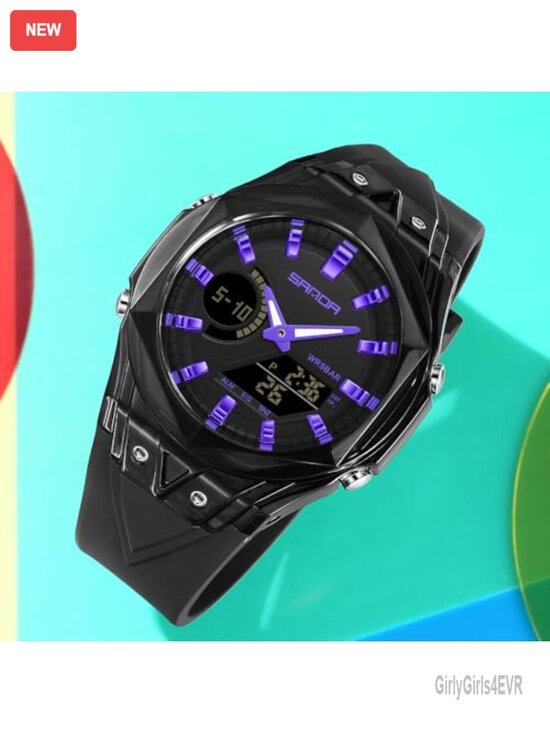 Unisex Dual Display Analog Digital Sports Watch with Alarm Stopwatch 5ATM main image 4